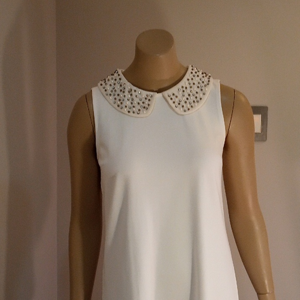 Vivienne tam classic Peter Pan Pearl color white cocktail dress